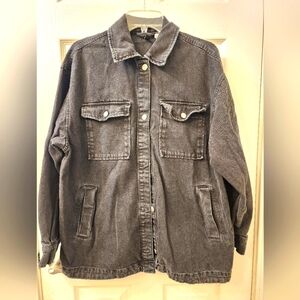 H&M jean coat oversize faded black  size S